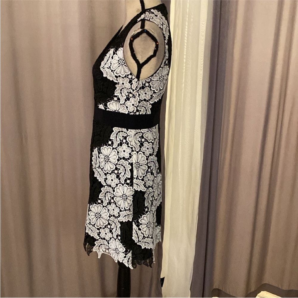Alice + Olivia Elegant Black and White Lace Dress, US4 - Picture 7 of 11